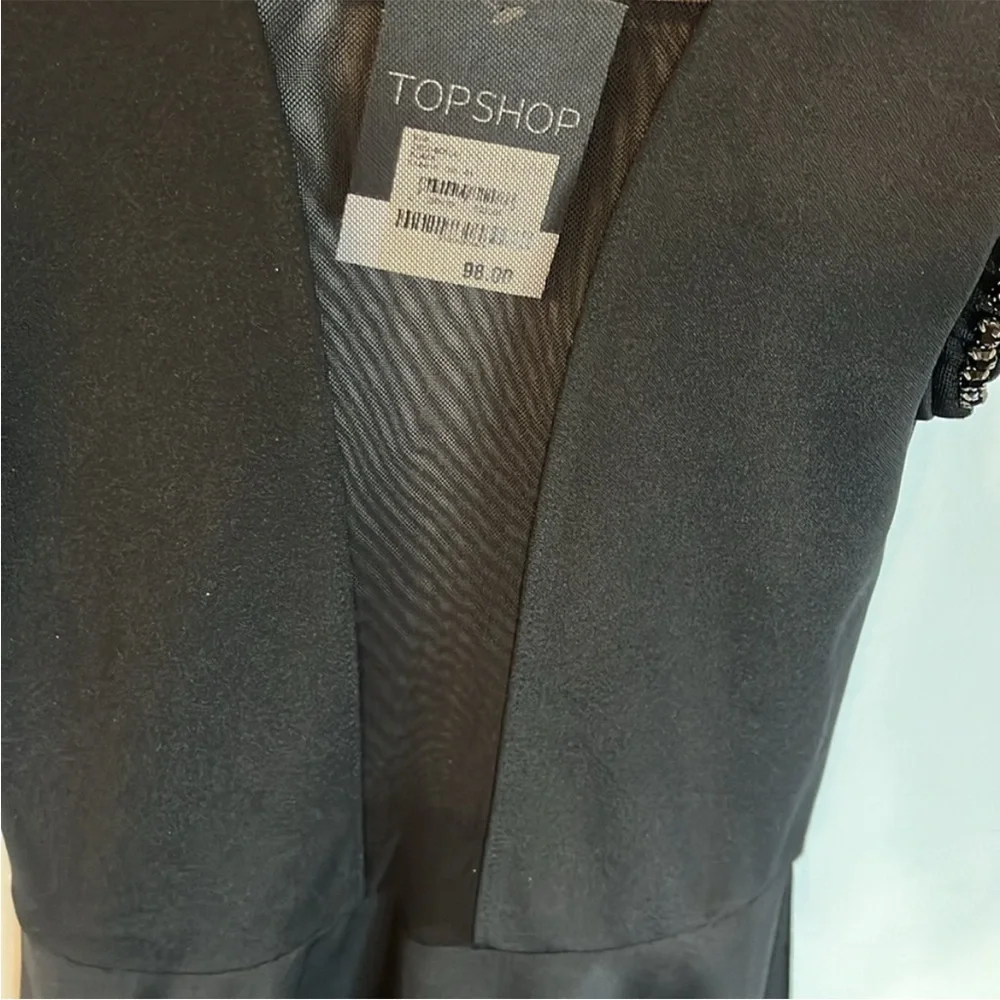 NWT Topshop Black Cocktail Dress Fit Flare
Embellished Jewels Cap Sleeve Size 4 - Picture 6 of 15